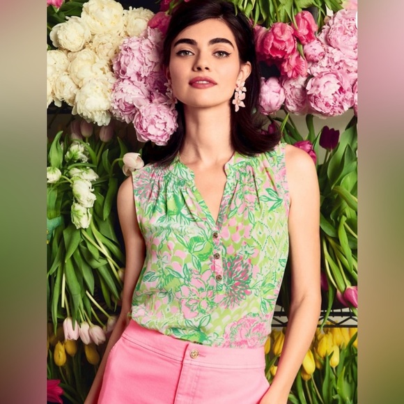 Lilly Pulitzer Sleeveless Silk Elsa Blouse Size XS NWT🌸🌸🌸 - Picture 6 of 7